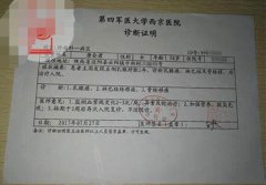 第四军医大学西京医院诊断证明(住院)乳腺癌图片
