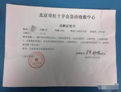 北京市红十字会急诊抢救中心诊断证明书(住院)骨折图片
