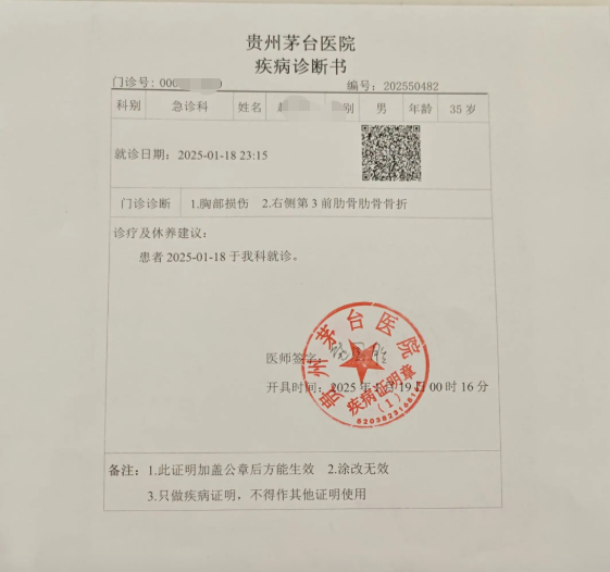 贵州茅台诊断证明