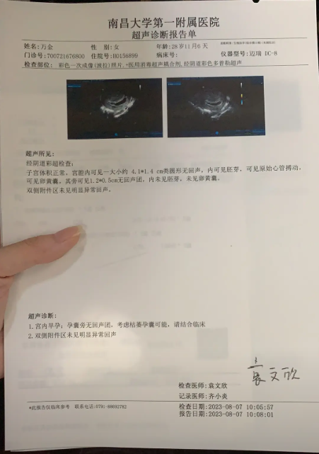 怀孕证明单子图片