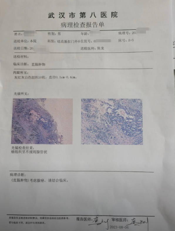 武汉医院病理报告单